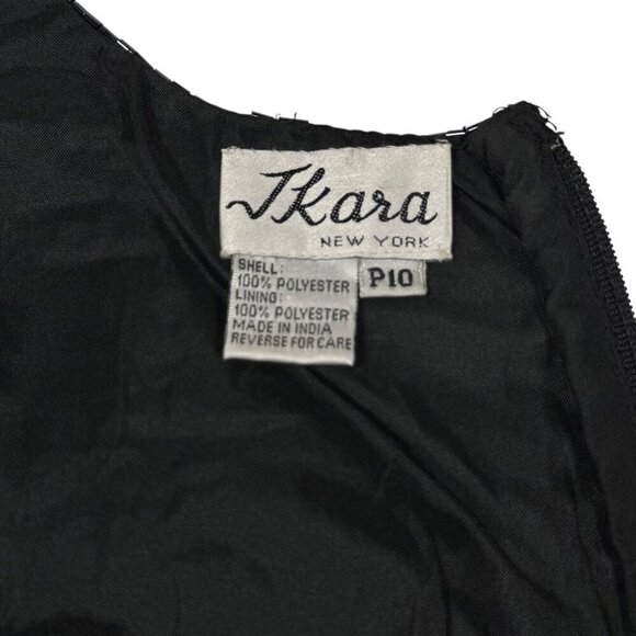 VTG 90s Ikara Beaded Top Sz.10 Black Sleeveless V-Neck Formal Event Gothic Glam - Picture 5 of 10
